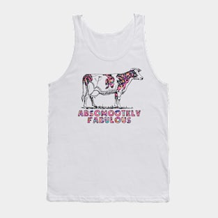 Absomootely fabulous cow floral pink Tank Top